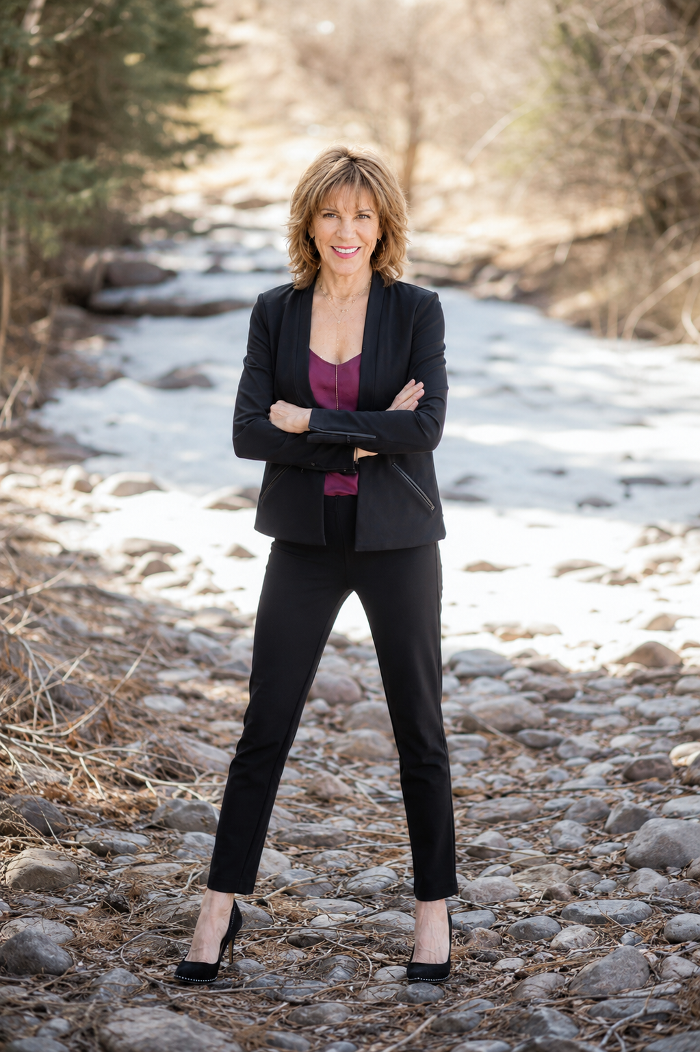 Holly Johnson beside a Colorado river